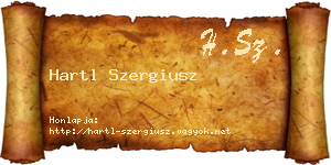 Hartl Szergiusz névjegykártya